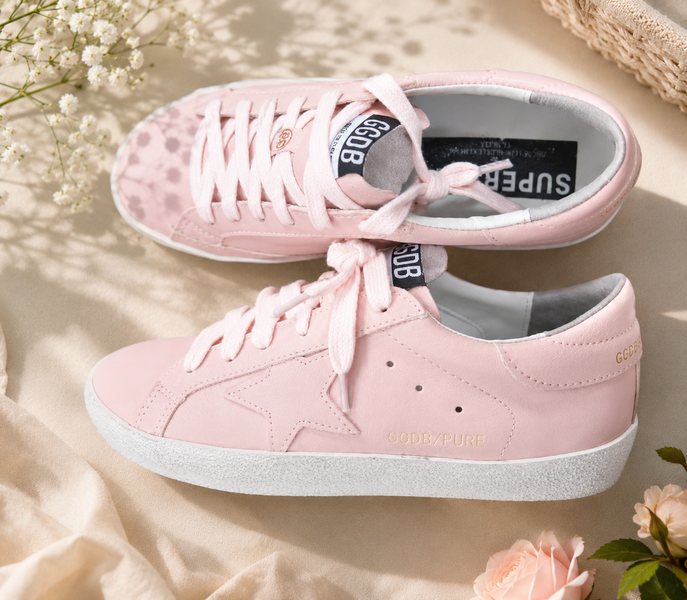 Blush Pink Star Sneakers